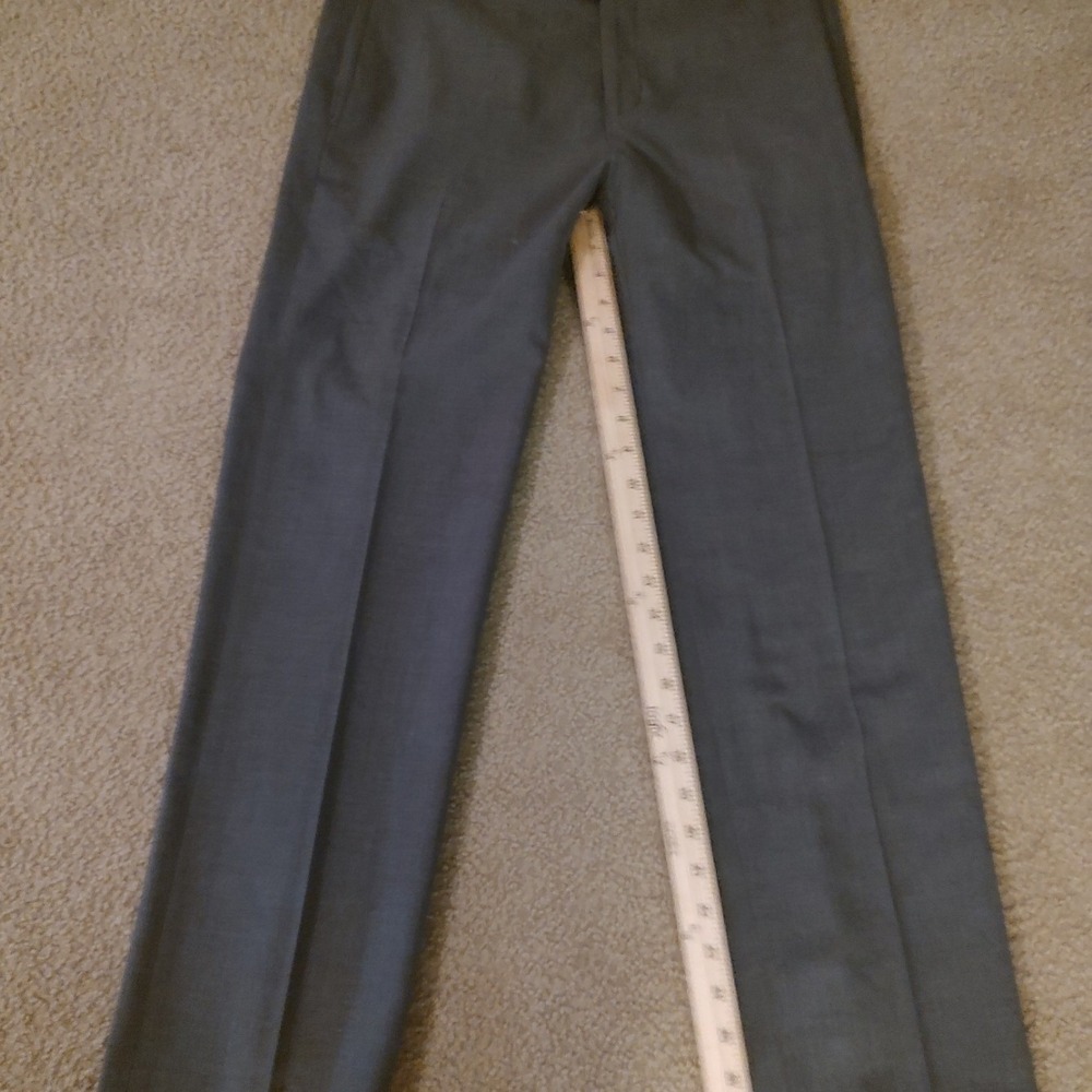 Unbranded Dress Pants Mens 30x31 Charcoal Grey Excellent Flat Front Straight Leg